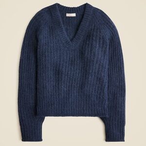 J. Crew Ribbed V-neck sweater in wool blend